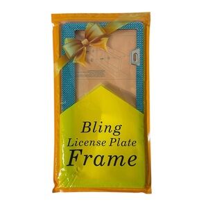 Blue Rhinestone Bling License Plate Frame Sparkly Crystal Glam Car Accessory New